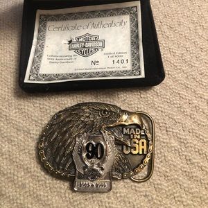 Harley Davidson 90th year anniversary belt buckle